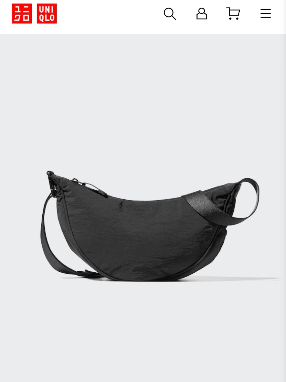 UNIQLO Black Crescent Sling Crossbody Bag